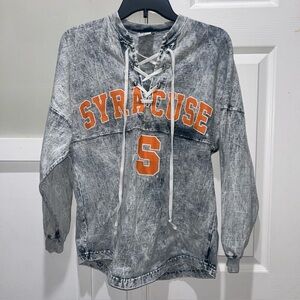Syracuse Lace-Up Gray Long Sleeve Womens size XS